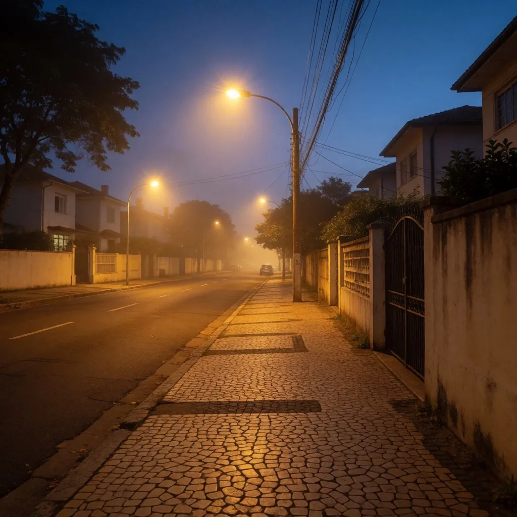 Ambiente urbano ao entardecer
